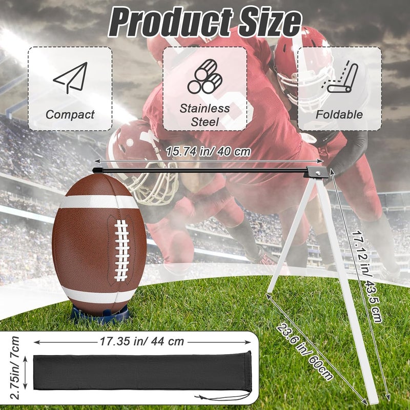 Anglekai Football Kicking Tee Holder, Metal Football Kicking Stand for Field Goal Kickers Tee Stand, Foldable Field Goal Place Kicks Holder for Kickoff - Image 2